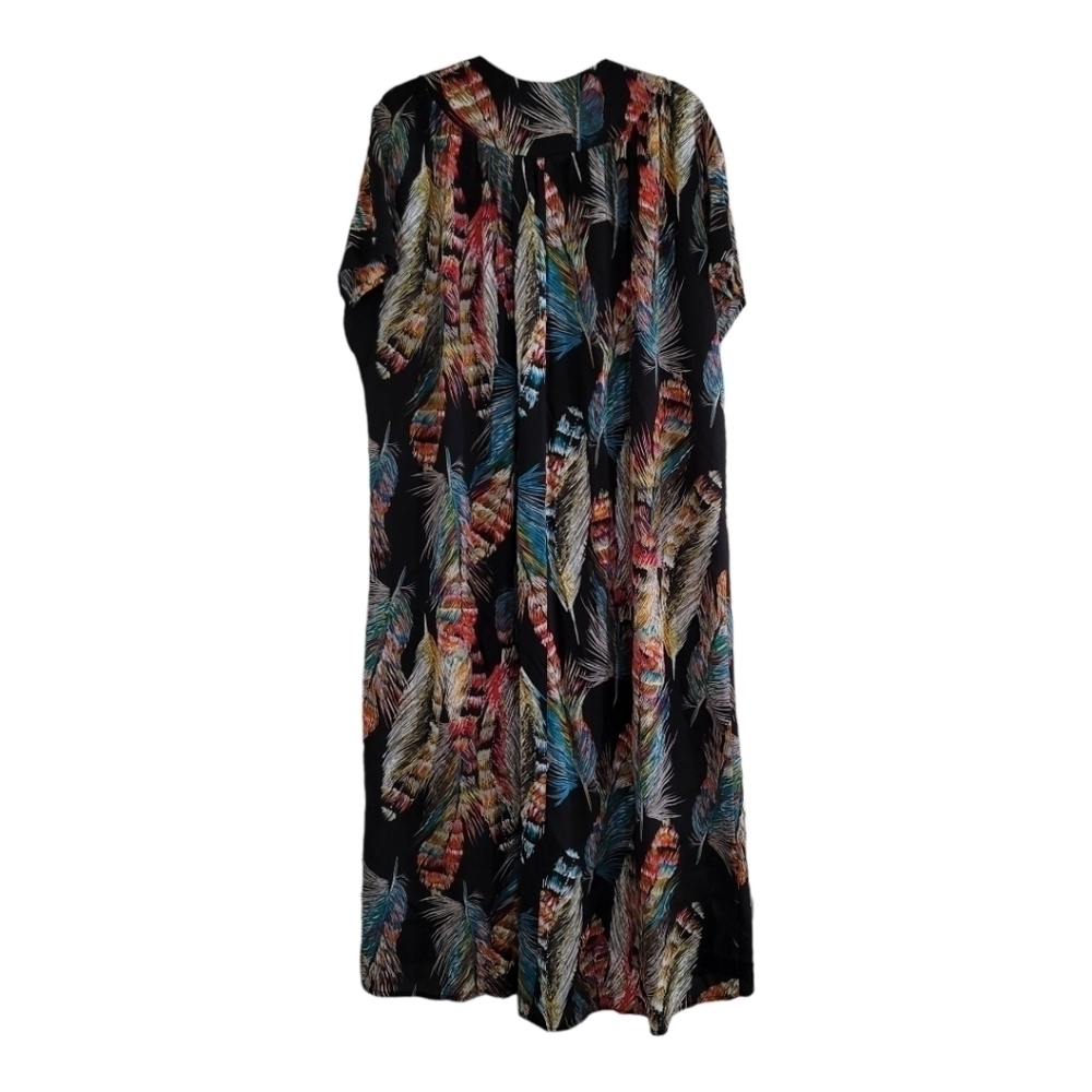 Umgee Boho Flowy Feathers Pattern Multicolor Dust… - image 5